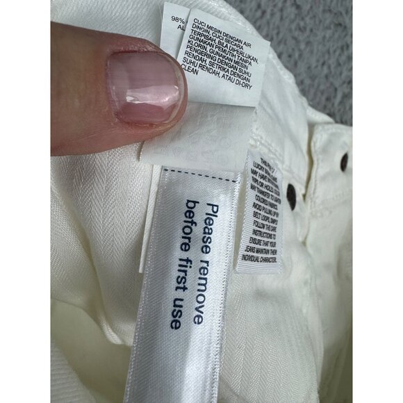 Lucky Brand Malibu Short Womens White Embroidered Star Denim Cutoff Shorts Sz 26 - Picture 13 of 16